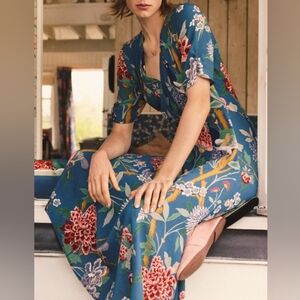 🦋GP & J Baker X H&M Floral Bird Print Midi Dress